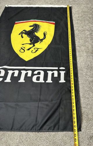 Ferrari black vertical premium flag 5&#039; x 3&#039; automotive banner