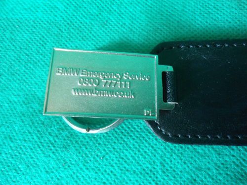 Genuine official bmw dealership leather &amp; metal keyring broadoak canterbury