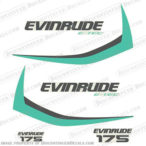 Fits evinrude 175hp e-tec decal kit (aqua) - 2015+