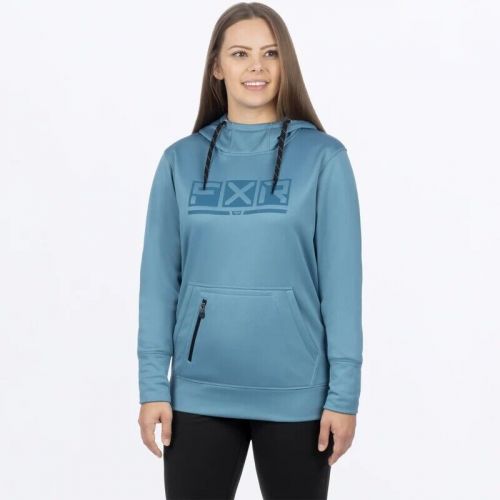 Fxr racing podium tech womens pullover hoodies xs blue