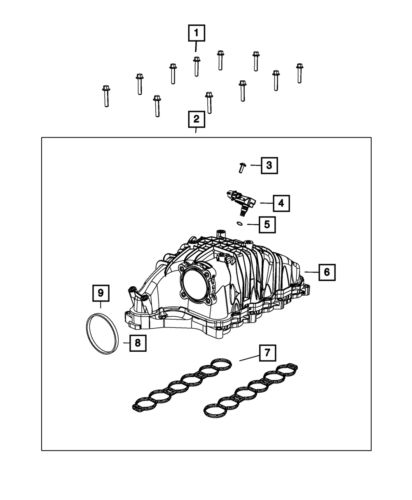 Genuine mopar throttle body to intake gasket 68148127aa