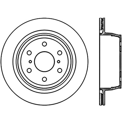 Stoptech 127.66065r rear right drilled disc brake rotor for 07-20 escalade tahoe