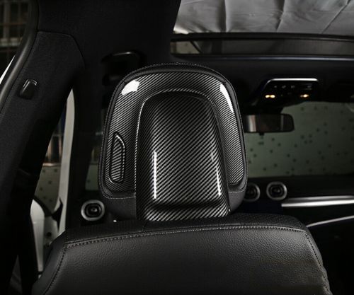 Carbon fiber abs front headrest decor cover trim for benz c class w206 2022-2023