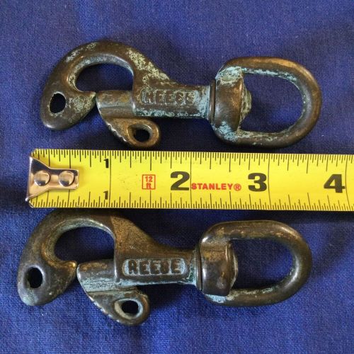 Vintage solid brass/bronze reese swivel lobster claw snap hook sailing