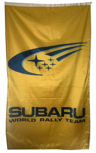 Subaru-flag world rally team yellow vertical banner 5 x 3 ft 150 x 90 cm