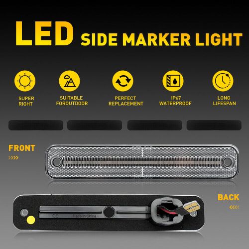 Led amber front rear side marker lights for 1973-1979 ford f100 f150 f250 f350