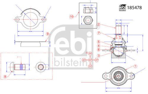 Ball joint fits ford transit custom v362 1.0 left or right 2020 on m1fa 2207775