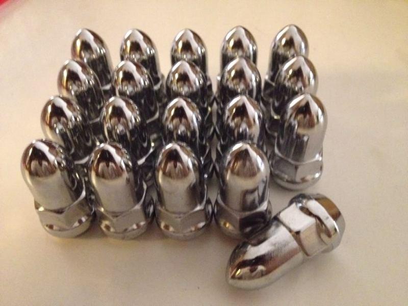 New chrome bullet lug nuts 1/2" 20 thread -set of 20 for 5 lug wheels