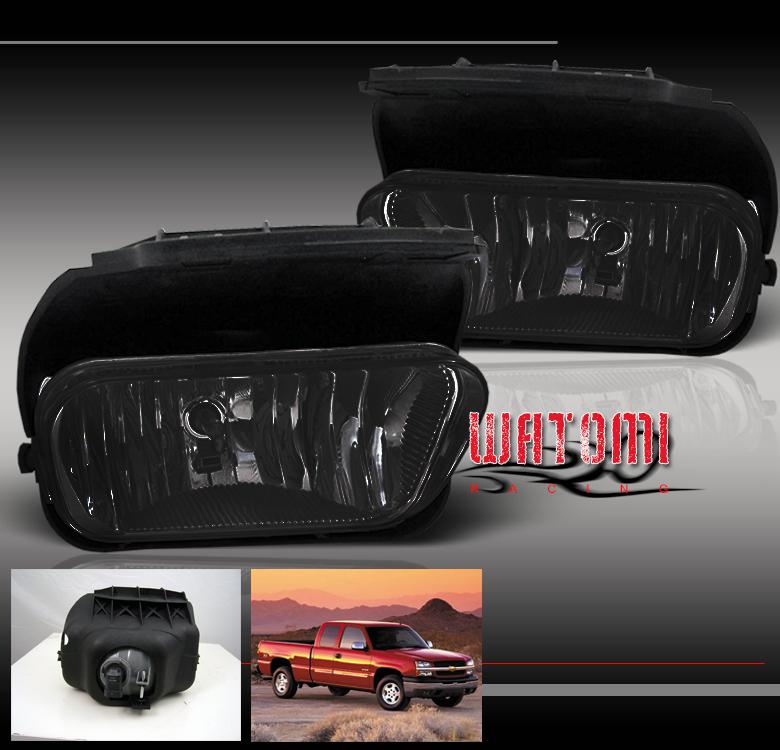 03-06 chevy silverado/02+ avalanche pickup bumper smoke fog light left+right set