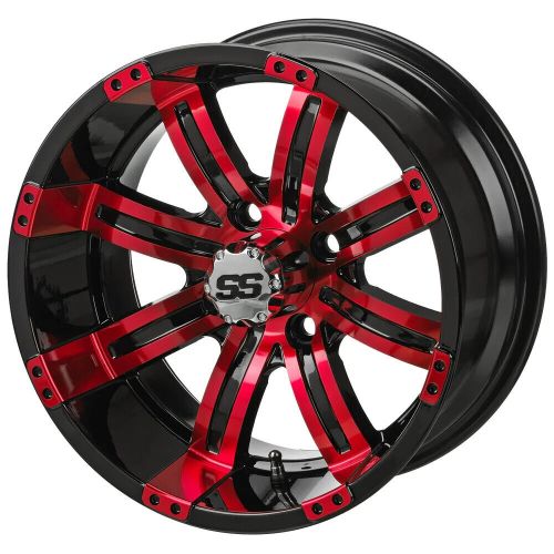 14&#034; black/red tempest golf cart wheel