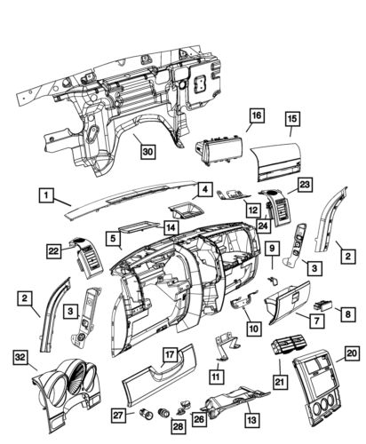 Genuine mopar glovebox door latch 1ez43xdbaa