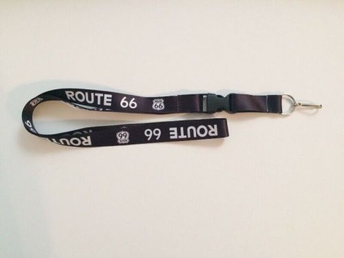 Route 66 black lanyard with detachable key ring