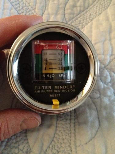 Chrome filter minder air restriction gauge