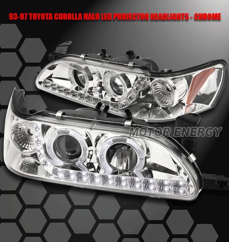 1993-1997 toyota corolla jdm halo drl led projector headlight set 1994 1995 1996