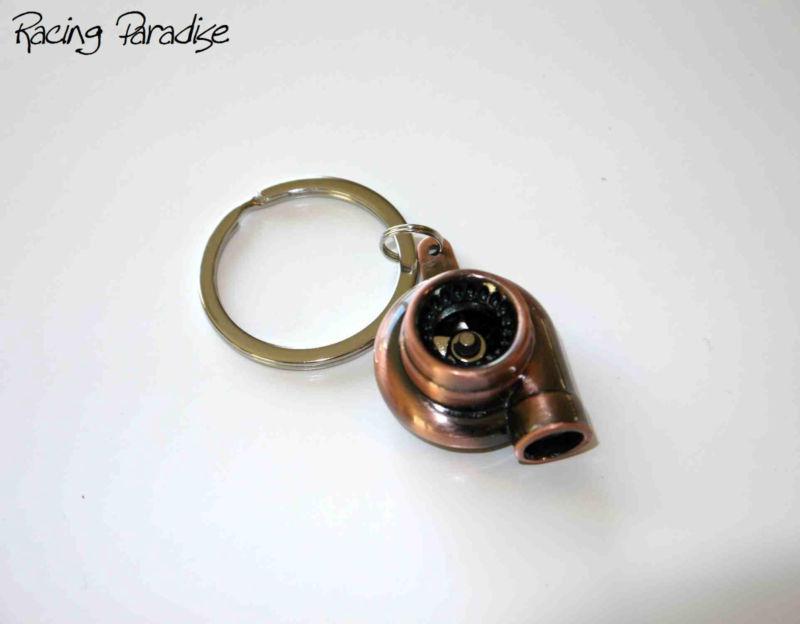 Bronze spinning bearing turbo turbocharger keychain fashion keyring 9 colors