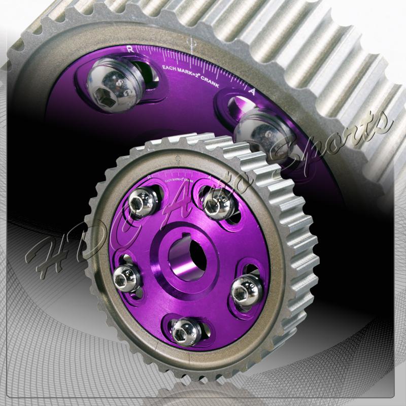 1988-2005 honda civic d-series sohc anodized aluminum bolt-on cam gear - purple