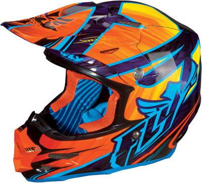 Fly-racing f2 carbon acetylene  motocross/offroad helmet,orange/purple,med/md