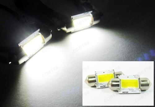 2x high power cob led light 31mm festoon bulb de3022 de3175 dome map lamp white