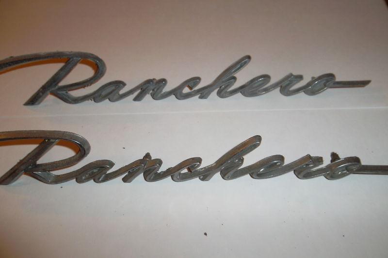 Vintage original fomoco pair set ford ranchero emblems 1960's car truck trim 