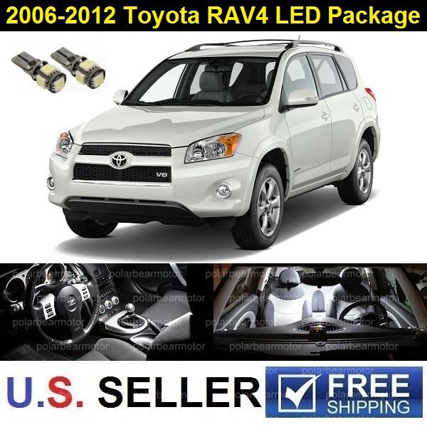 2006-2012 toyota rav4 interior led smd lights full package kit 8 pieces white