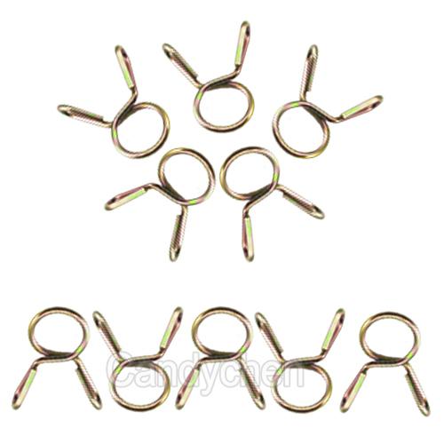 10pcs 5/16" 8mm motorcycle scooter atv fuel line hose tubing spring clips clamps