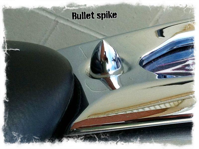 Yamaha xv1900 raider chrome bullet spikes for dashboard/speedo 3pc.machined set 