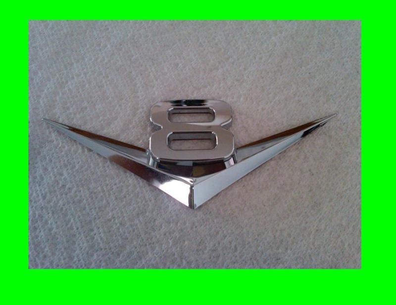 1 piece chrome v6 / v8 accent trim for door trunk hood molding 