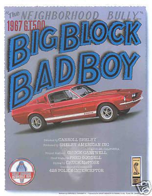 1967 mustang shelby gt500 gt-500 saac club movie poster