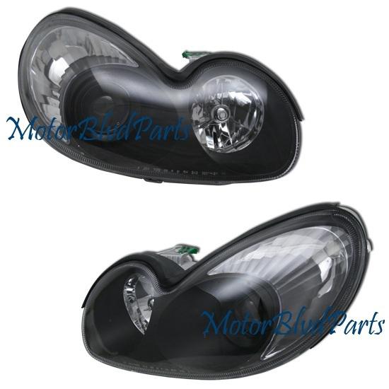 Fit 02-05 sonata projector headlights headlamps black pair