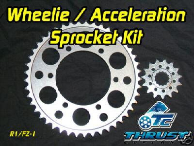 Yamaha fazer fz 1 fz1 wheelie sprocket set front & rear