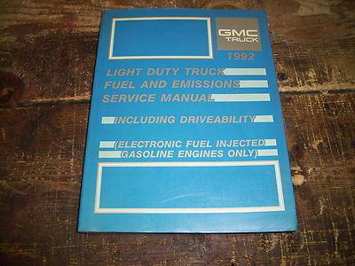 1992 gmc light duty truck fuel and emissions factory issue repair manual