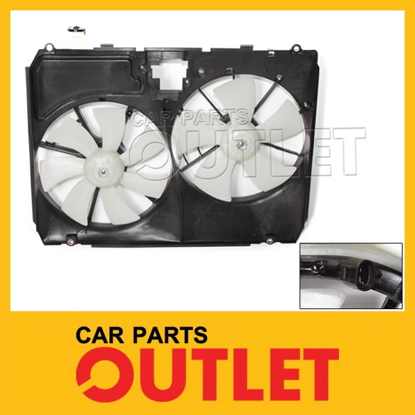 2004 2005 sienna radiator condenser fan motor+blade+shroud no module w/o tow pkg