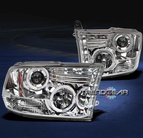 09-12 dodge ram 1500/10+ 2500/3500 pickup drl led halo projector headlight clear