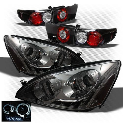 03-05 accord 4dr smoked projector headlights + black altezza style tail lights