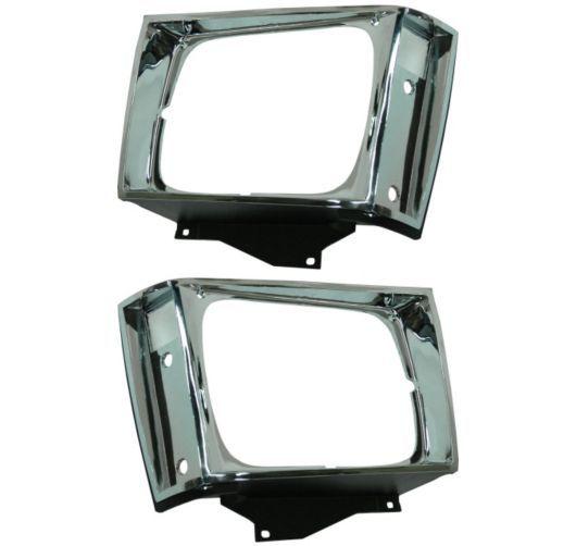 Chevy s10 gmc s-15 truck chrome headlights bezel trim left & right pair set