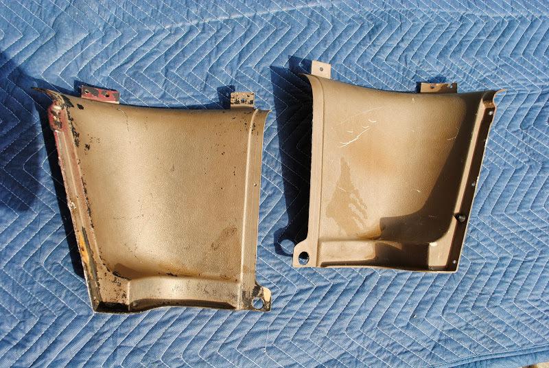 1965 1966 mustang fastback rear quarter trim panels fiberglass corner pair