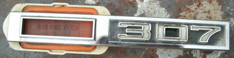 1969 69 chevy chevelle front fender 307 emblem parking marker light left lh oem