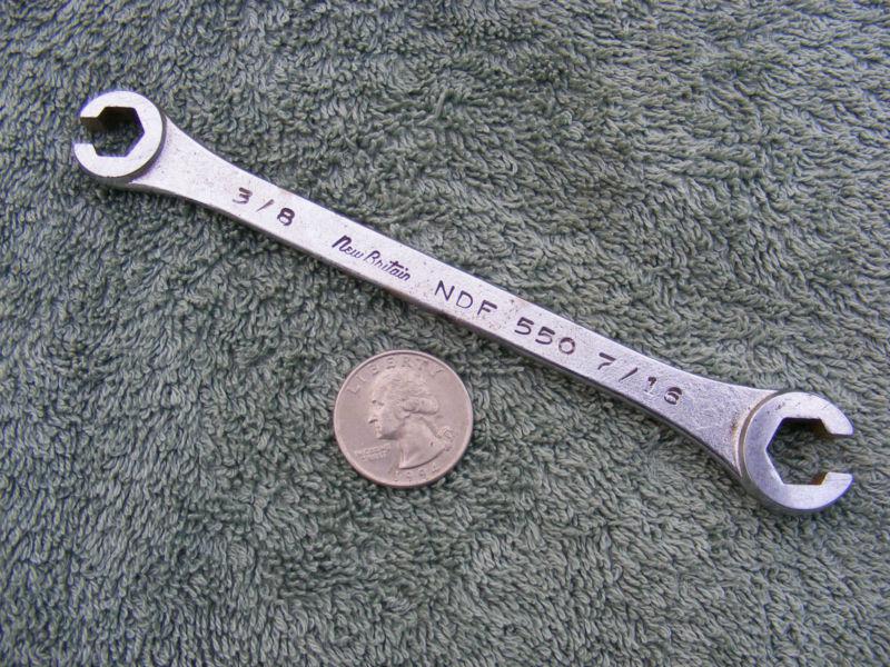 Vintage new britain flare nut line wrench 3/8" 7/16" 6 point ndf550