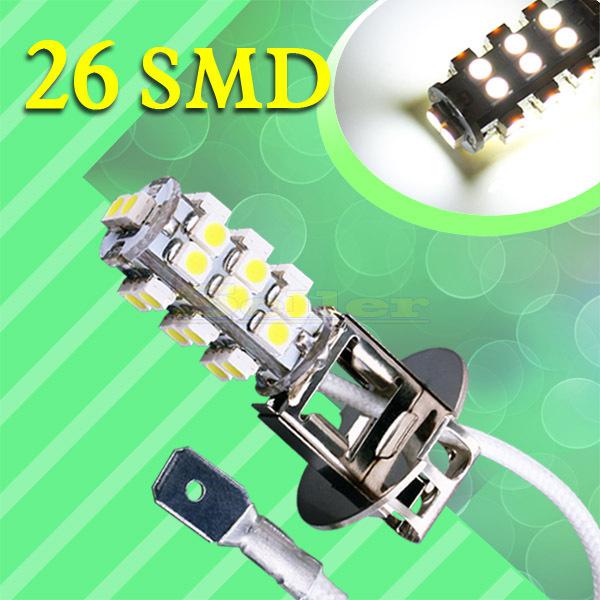 H3 26 smd pure white fog parking signal 26 led car light bulb lamp