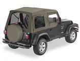 Bestop supertop jeep wrangler tj 1997 - 2006 khaki w/ upper doors tinted window