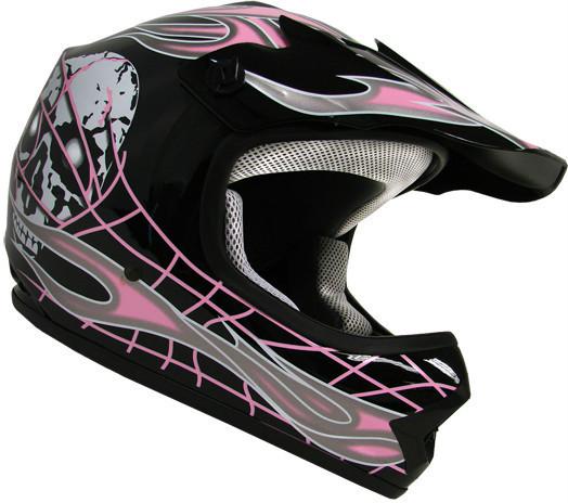 Youth kids motocross motorcross dirt bike off-road atv pink skull helmet~m