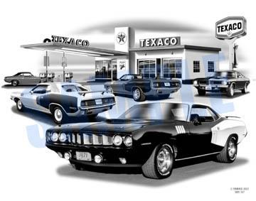 Barracuda 70, 71,72,73  hemi cuda muscle  car art print   ** free usa shipping *