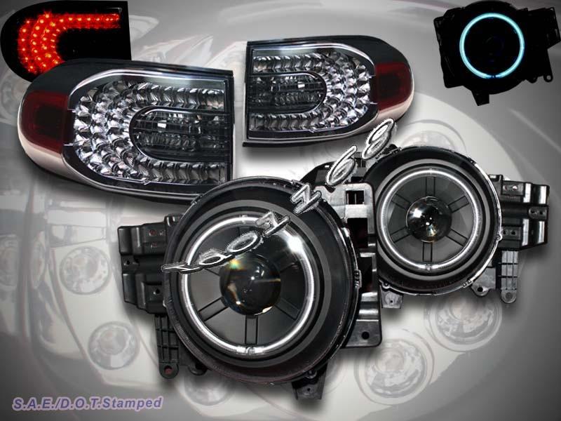 07-12 toyota fj cruiser halo ccfl projector headlights black led tail lights smk