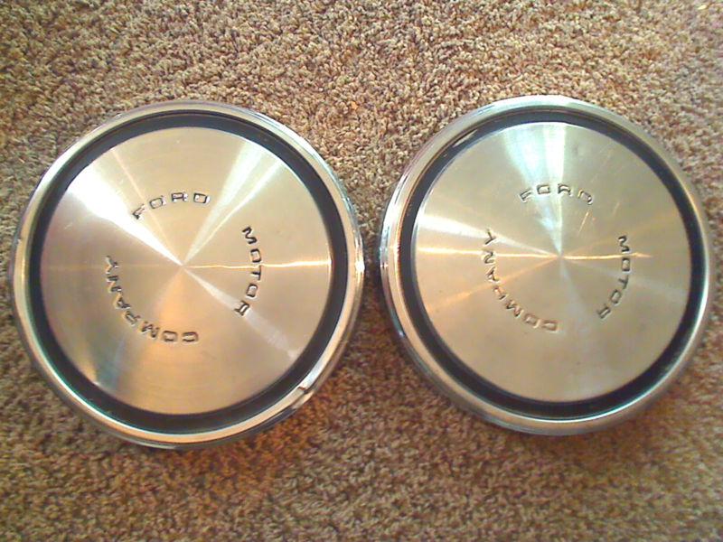 2x pair oem 68-73 ford maverick torino mustang "dog dish" hubcap center cap caps