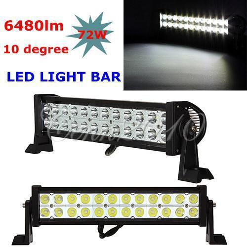 13.5" 72w 24 led driving spot light bar work lamp off road boat truck 4wd 12/24v