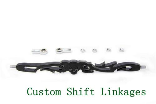 Black skull shift linkage fit harley softail fxdwg dyna wide glide flhr flht flt