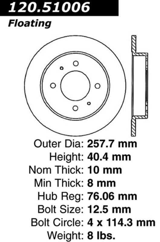 Centric-power slot 126.51006sl stoptech sport rotors 97-06 elantra tiburon