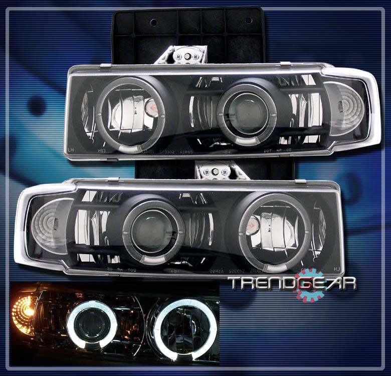 95-04 chevy astro van/gmc safari halo projector headlight lamp black 96 97 98 99