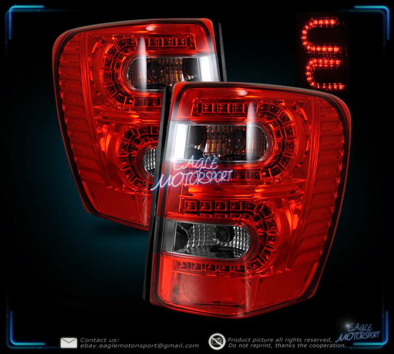 1999-2004 grand cherokee red smoked led tail lights lamps