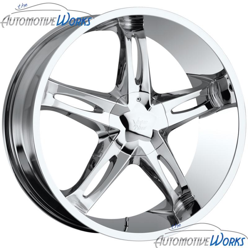 1 - 22x9.5 vision hollywood 5 5x120.65 5x4.75 5x127 5x5 0mm chrome wheel rim 22"